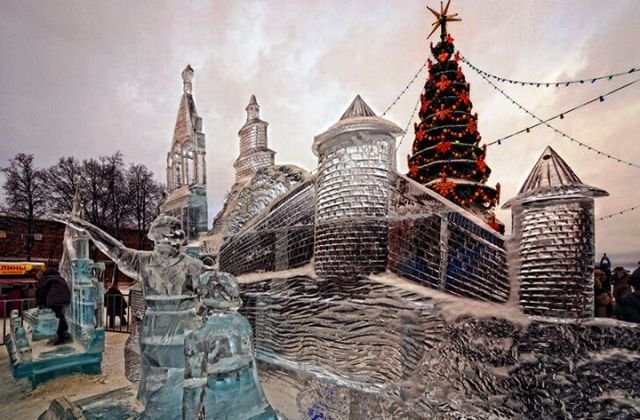 Вид на Нижегородский Кремль зимой